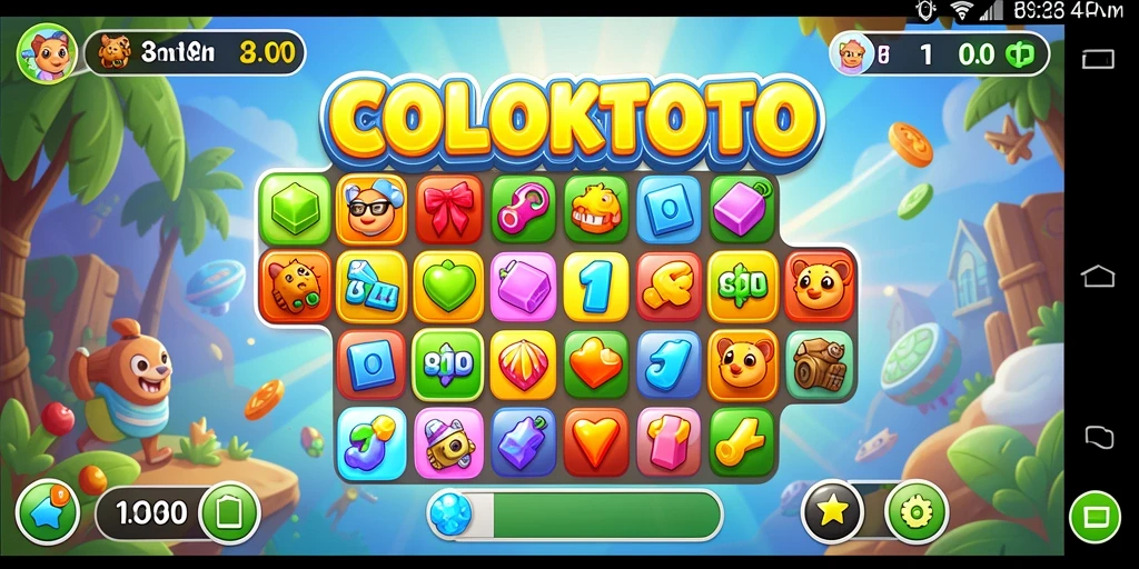 Tangkapan layar gameplay COLOKTOTO menampilkan serunya permainan Match-3.