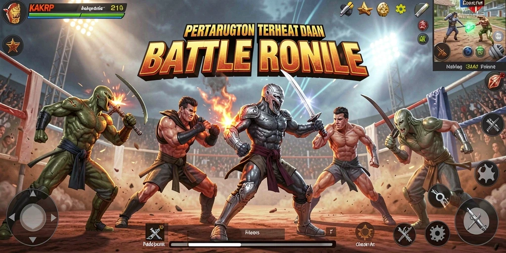 Screenshot KAKRP menampilkan aksi seru di medan tempur Battle Royale.