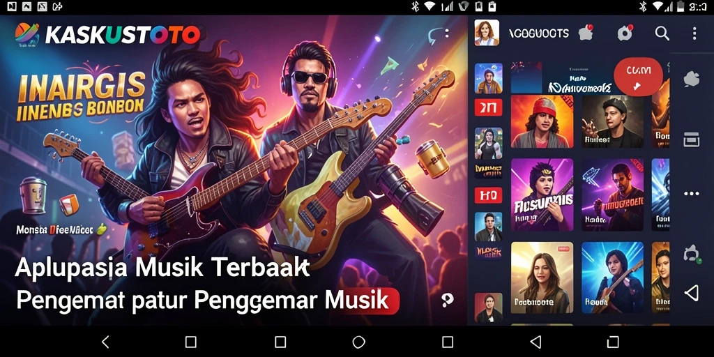 Screenshot KASKUSTOTO menampilkan tampilan antarmuka pengguna yang menarik saat mendengarkan musik.