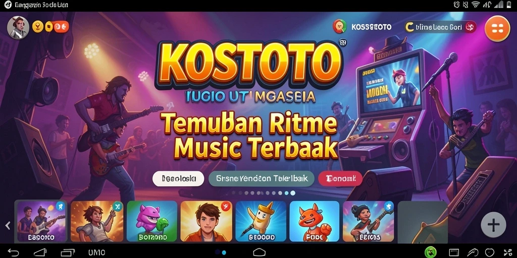 Tampilkan gameplay mendebarkan di KOSTOTO yang penuh musik.