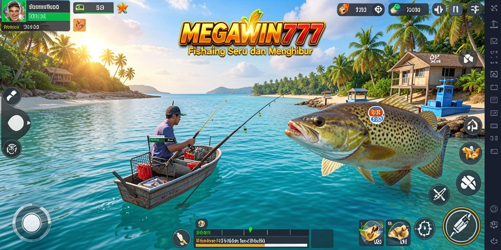 Screenshot utama MEGAWIN777 menampilkan aksi memancing yang mendebarkan.