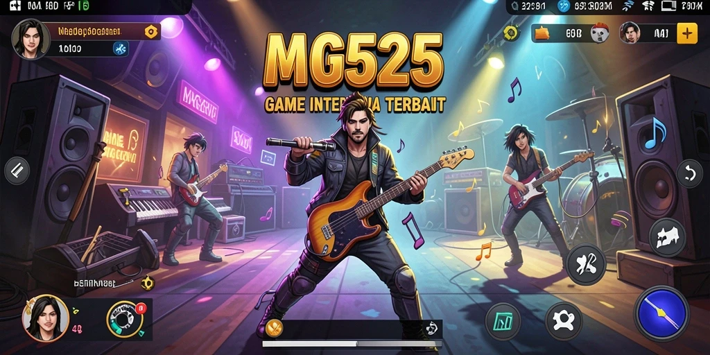 Screenshot gameplay MG525 yang menunjukkan interaksi musik.