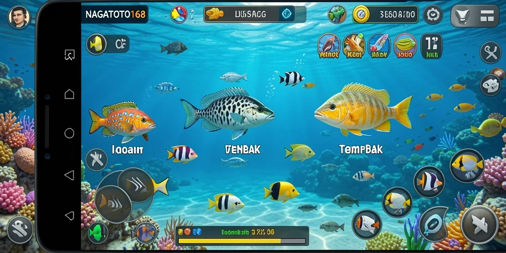 Tangkapan layar menampilkan aksi seru dalam gameplay Tembak Ikan.