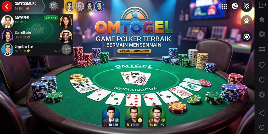 Tampilan permainan poker yang menarik dan interaktif.