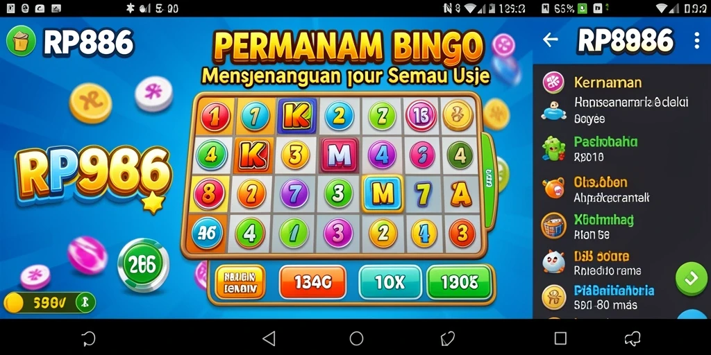 Screenshot gameplay RP886 yang menampilkan suasana Bingo yang seru.