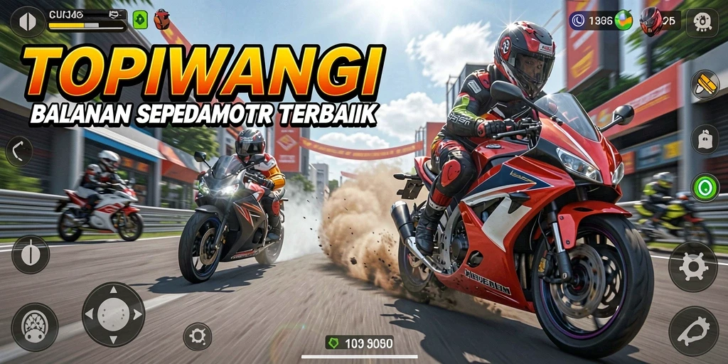 Gameplay seru balapan motor di TOPIWANGI.