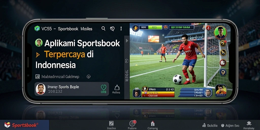 Tampilan gameplay VC55 dengan berbagai pilihan taruhan olahraga.